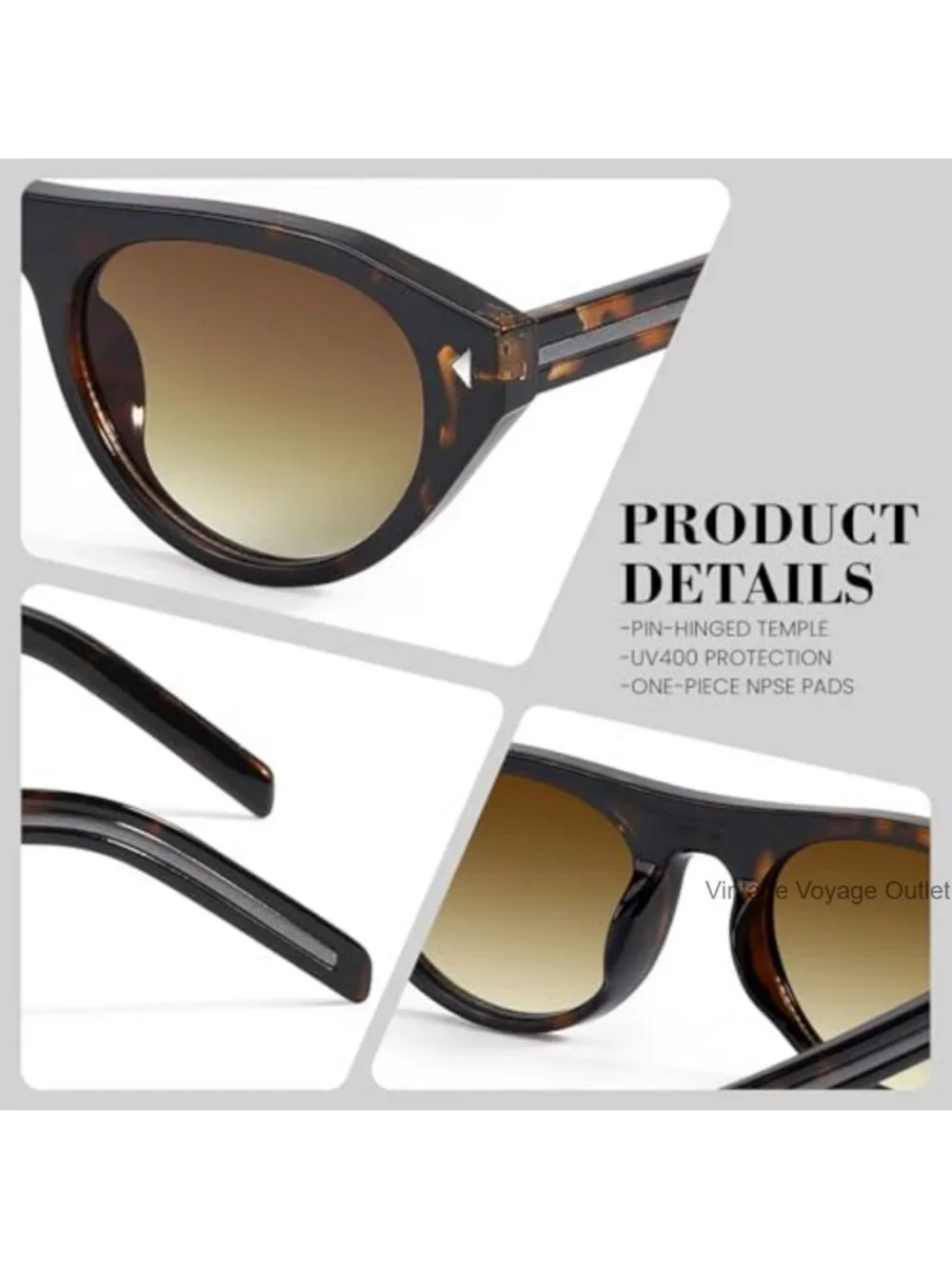 Retro Oval Cat Eye Sunglasses Women UV400 Protection Lightweight